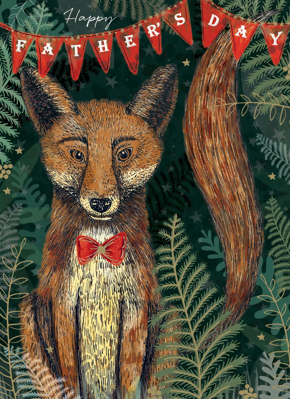 otter-house-fox-vatertagskarte-fuchs-gru-karte-f-r-papa image 1