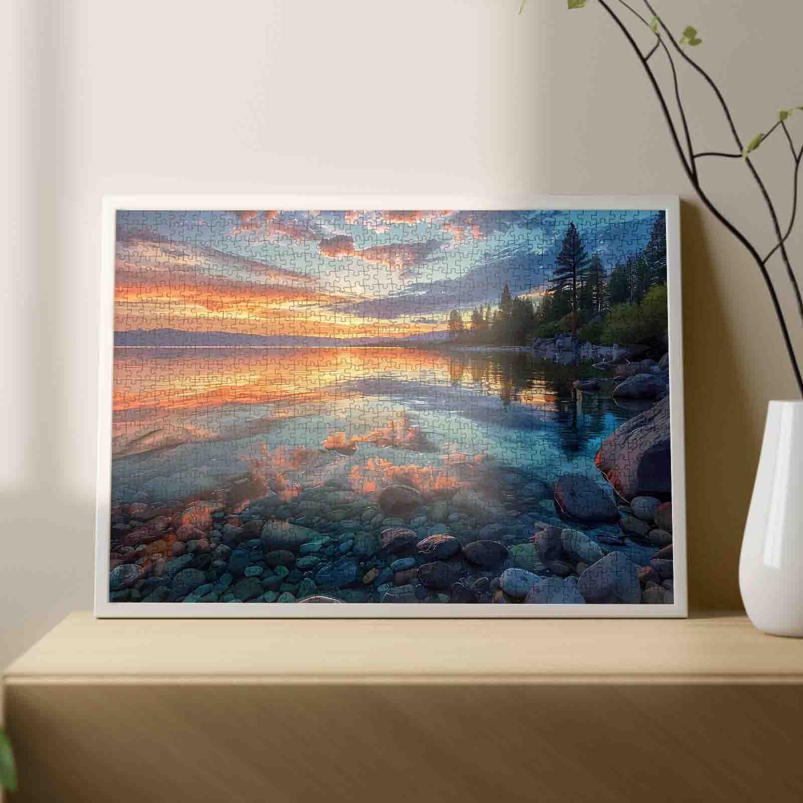tucocoo-tranquil-sunset-lake-puzzle-1000-teile-bergsee image 3