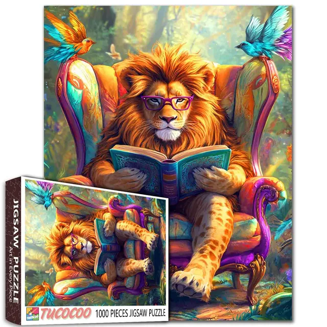 tucocoo-intellectual-lion-reading-puzzle-1000-teile-l-we image 1