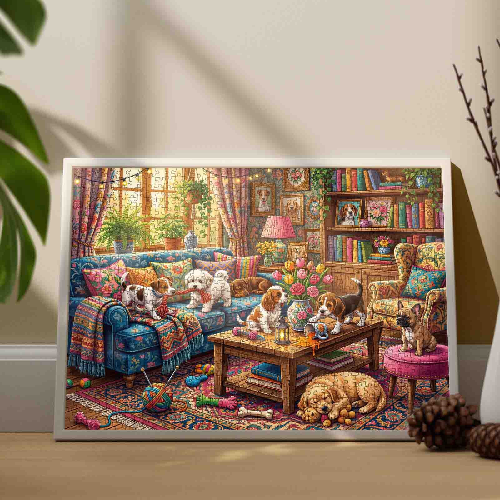 tucocoo-welpen-h-tte-puzzle-1000-teile-hunde-sofa image 3
