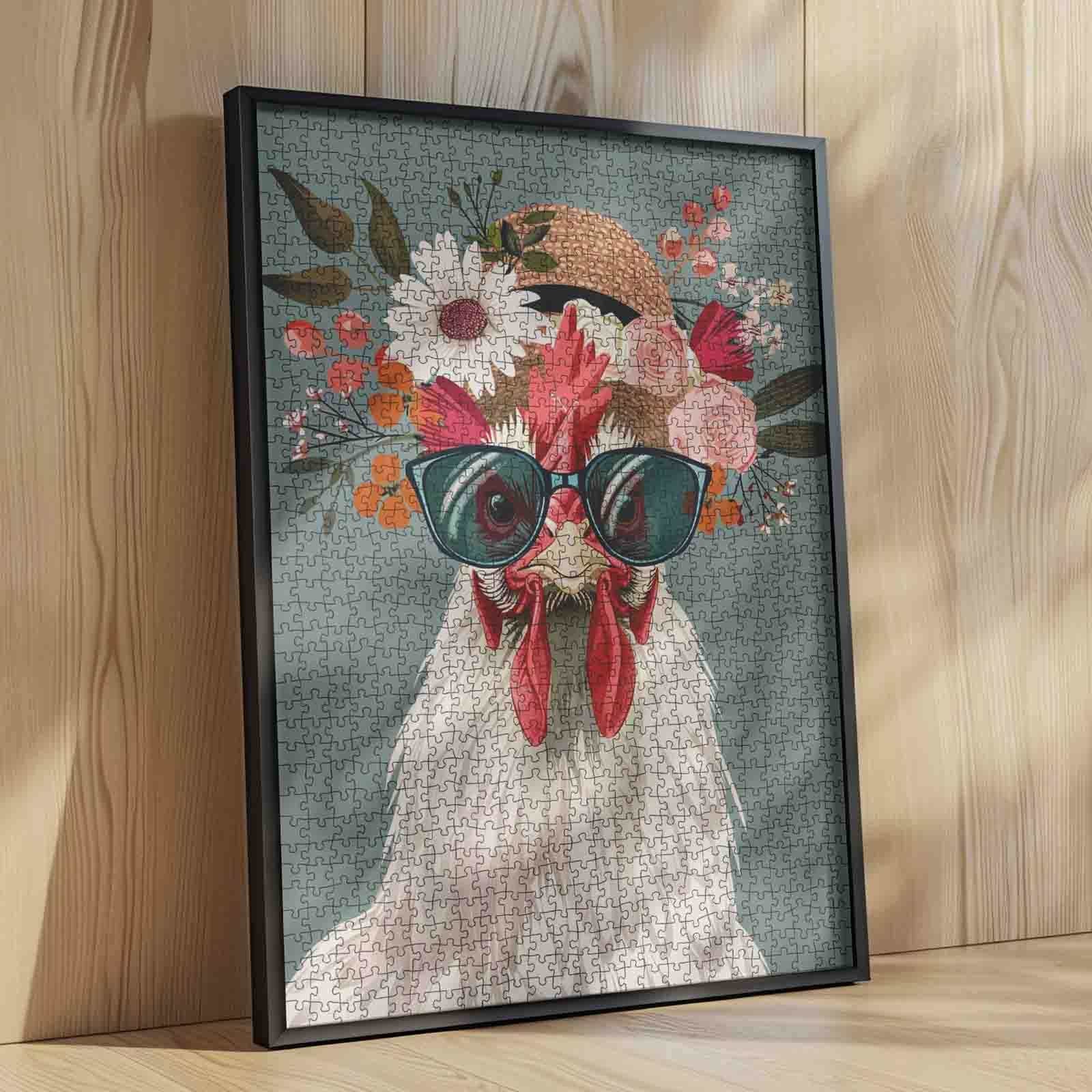 tucocoo-jigsaw-puzzles-rooster-wear-shades-straw-hat-puzzle-1000-teile image 4