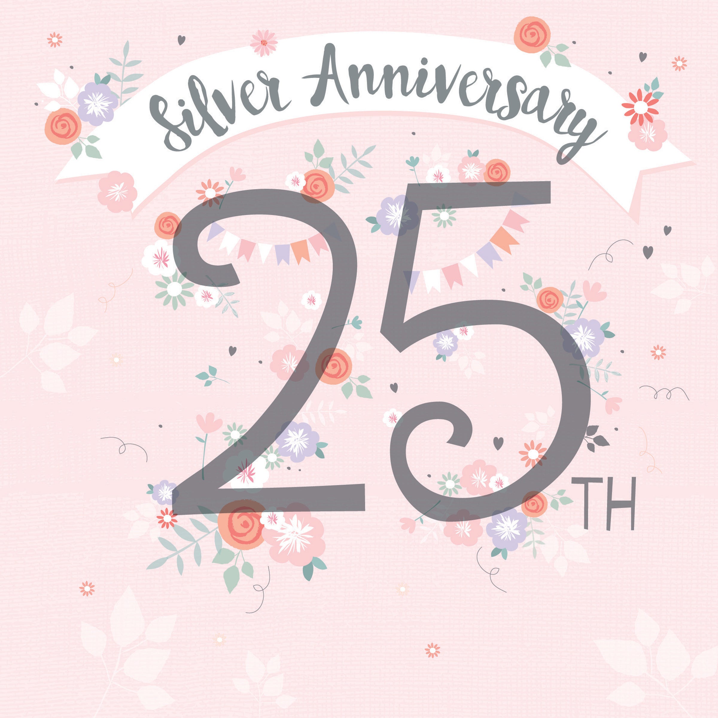 otter-house-anniversary-floral-silber-25-gru-karte-offen image 1
