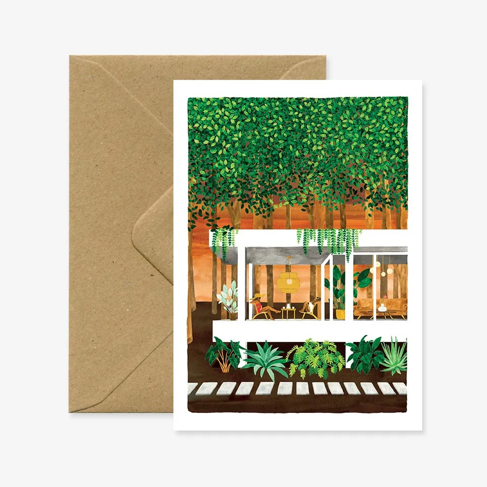 all-the-ways-to-say-house-in-the-woods-gru-karte-a6-wald image 1