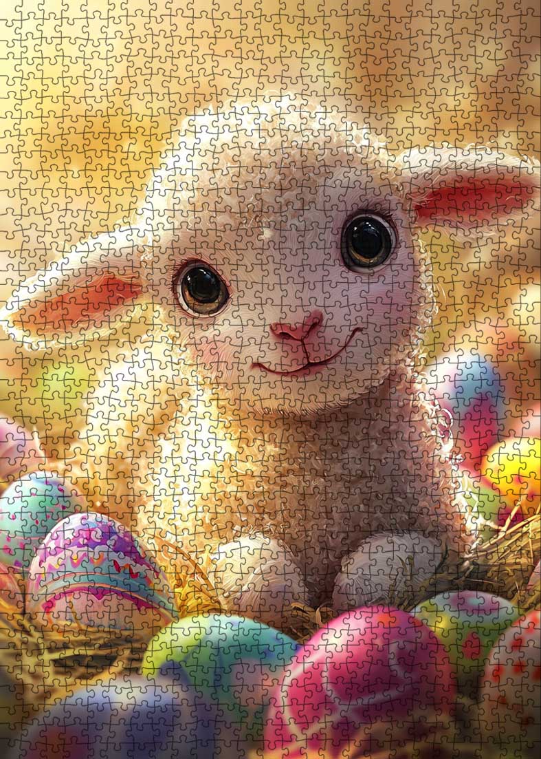 tucocoo-easter-lamb-and-colorful-eggs-puzzle-1000-teile-ostern image 2