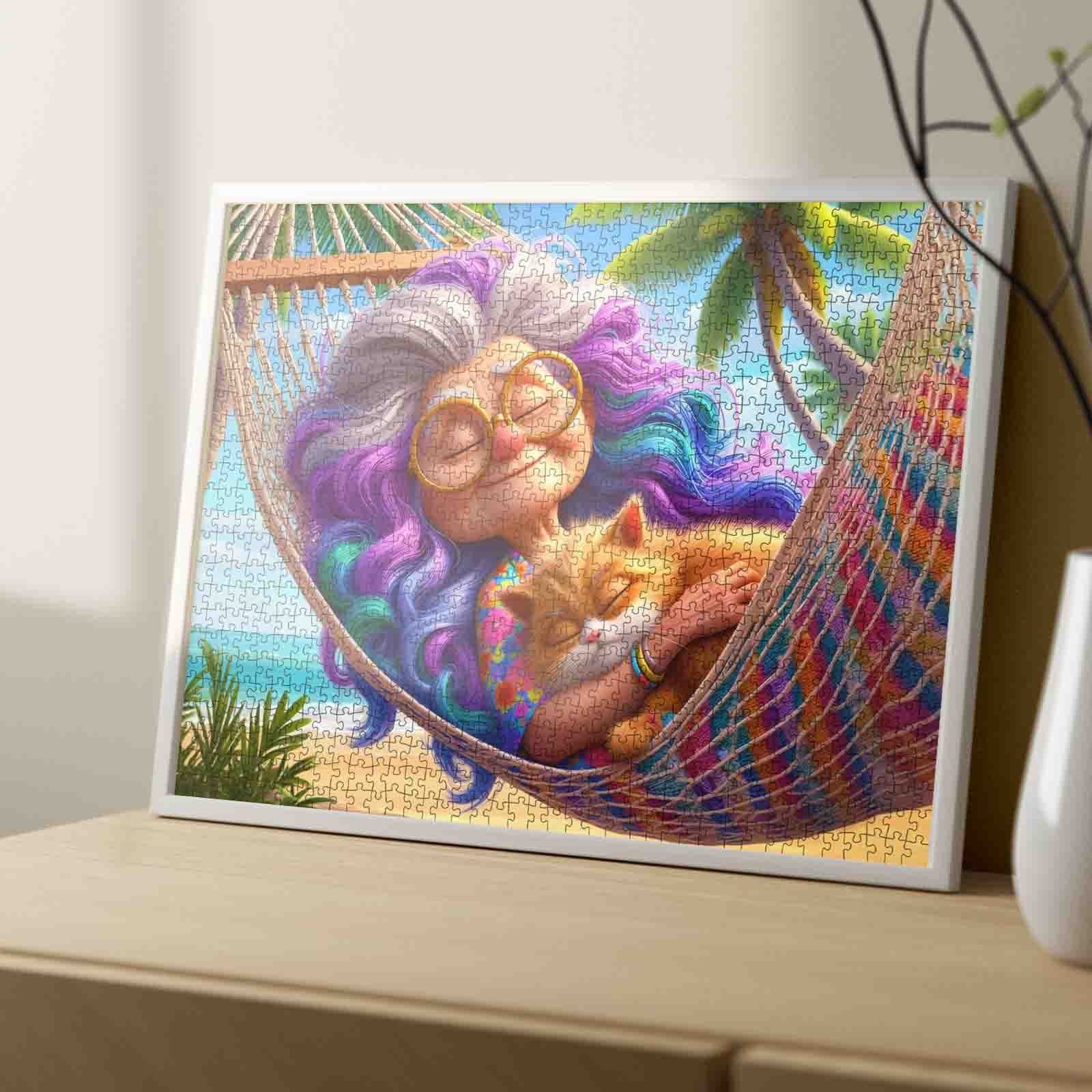 tucocoo-grandma-and-cat-hammock-puzzle-1000-teile image 4