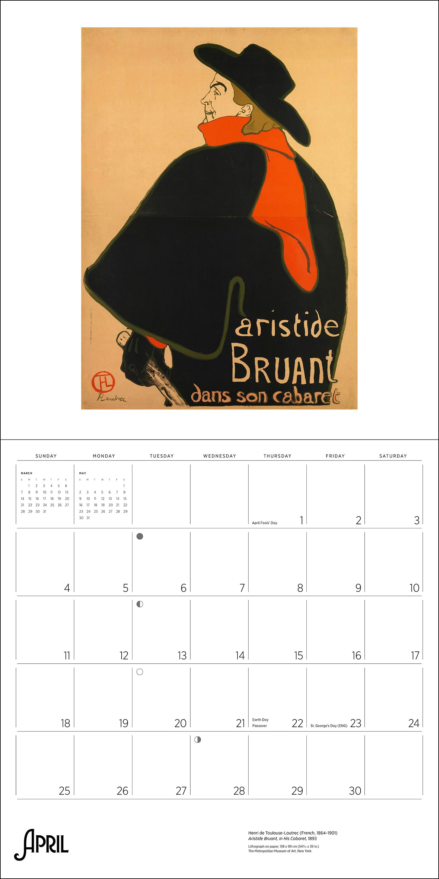 pomegranate-wall-calendar-toulouse-lautrec-wandkalender-2027-paris image 6