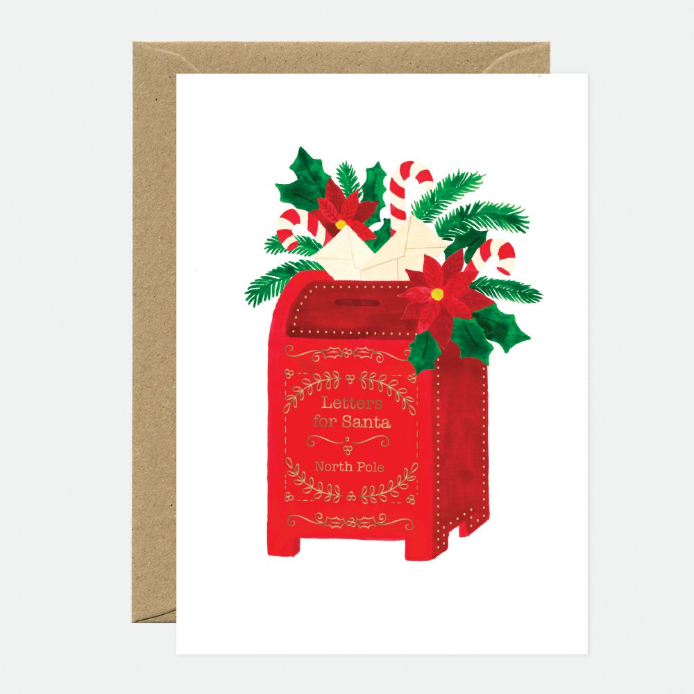 all-the-ways-to-say-santas-mail-weihnachtskarte-a6-goldfolie image 1