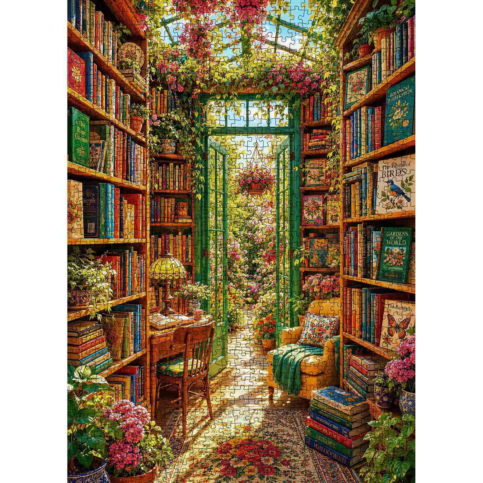 tucocoo-blooming-book-nook-puzzle-1000-teile-b-cher-blumen image 2