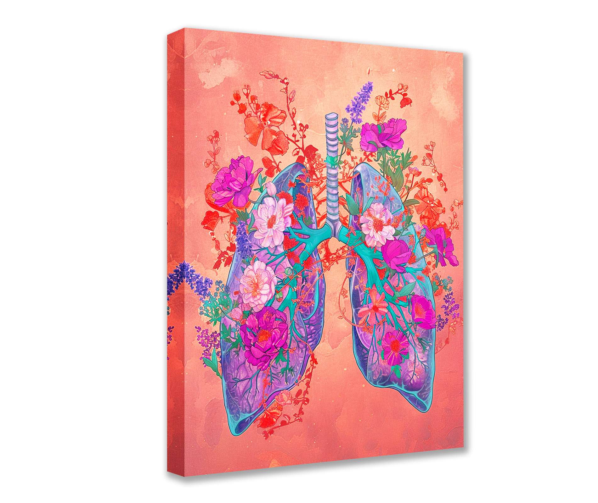 tucocoo-blooming-lungs-leinwandbild-blumen-lunge-gerahmt image 1