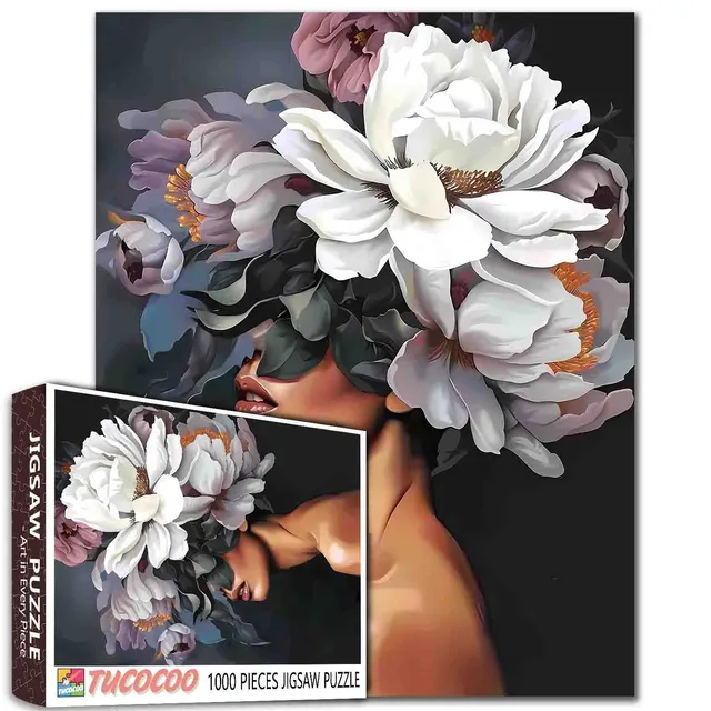 tucocoo-floral-elegance-portrait-puzzle-1000-teile-frau image 1