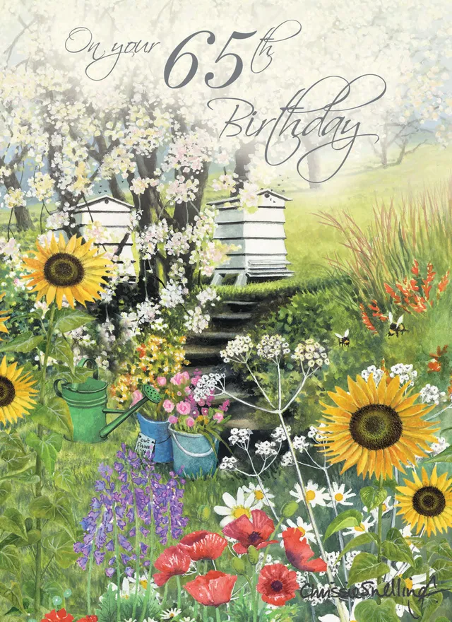 otter-house-age-to-celebrate-65-geburtstagskarte-garten image 1