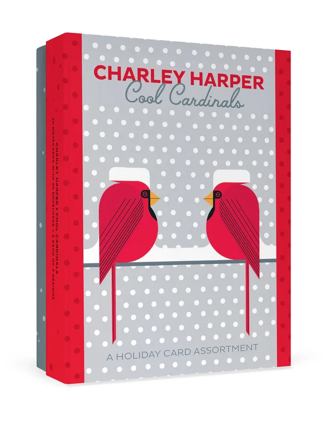 pomegranate-charley-harper-cool-cardinals-weihnachtskarten-20er-set image 1