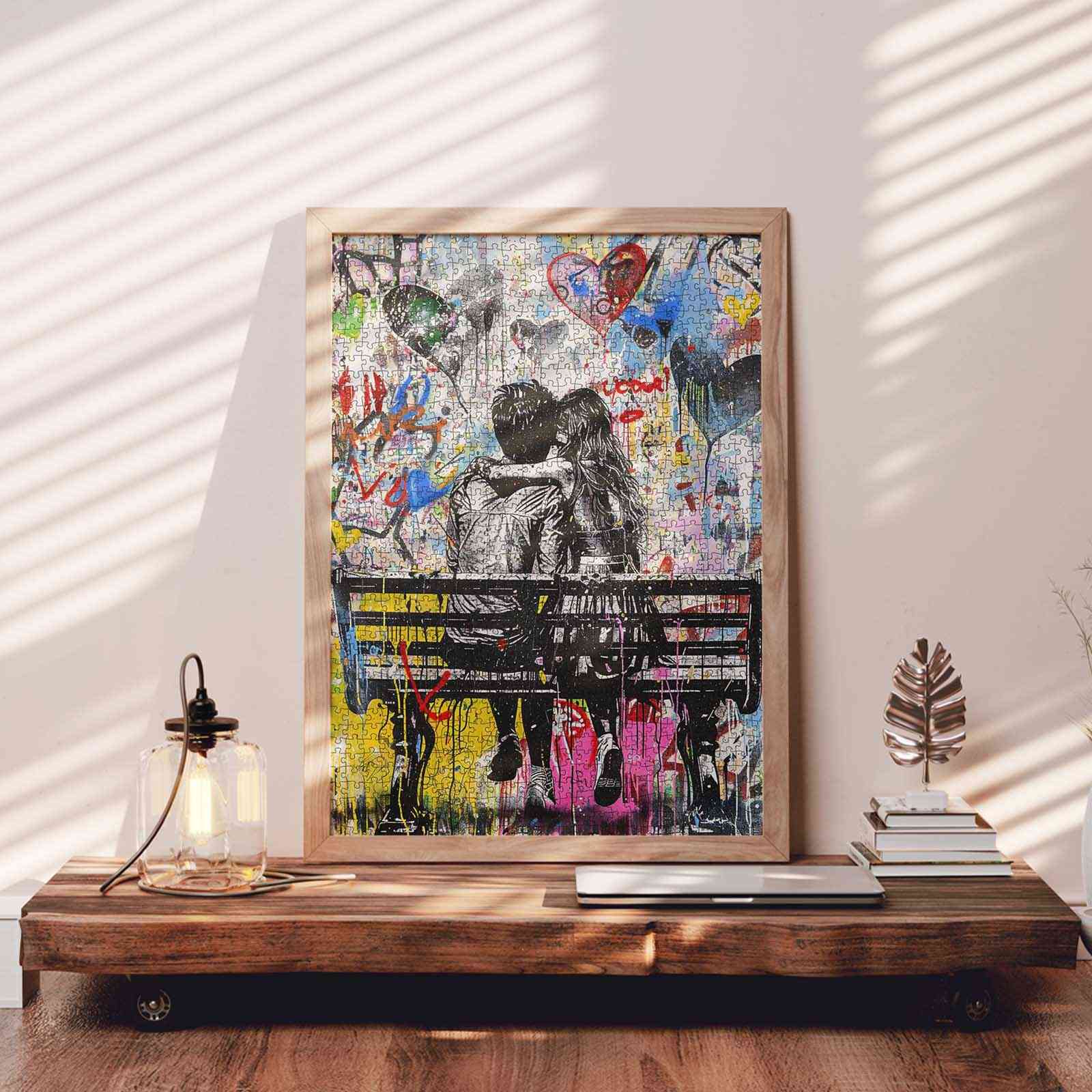tucocoo-love-on-bench-jigsaw-puzzle-1000-teile-graffiti image 3