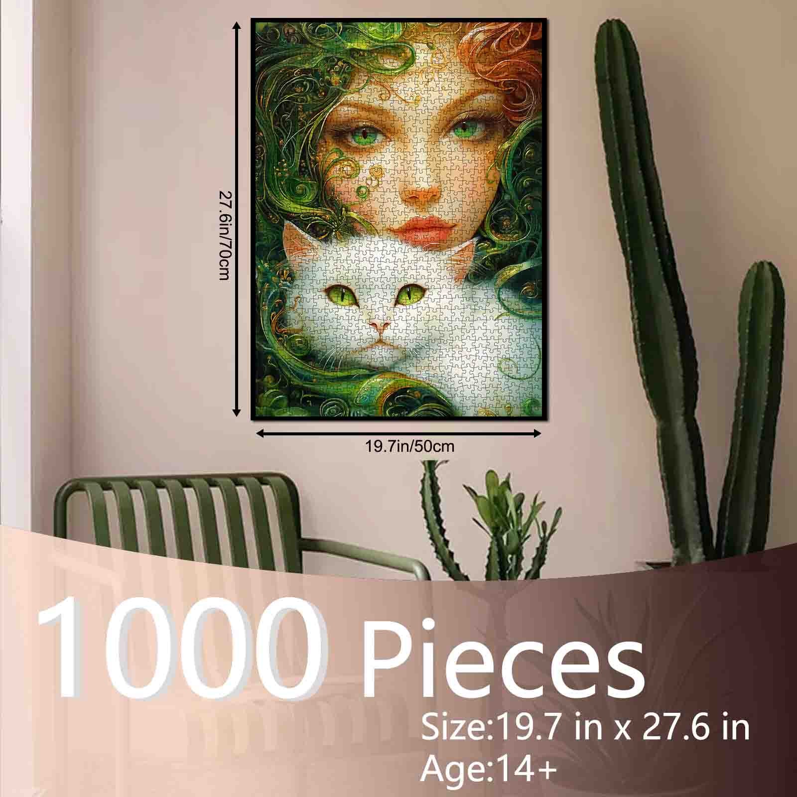 tucocoo-emerald-muse-with-white-cat-puzzle-1000-teile image 5