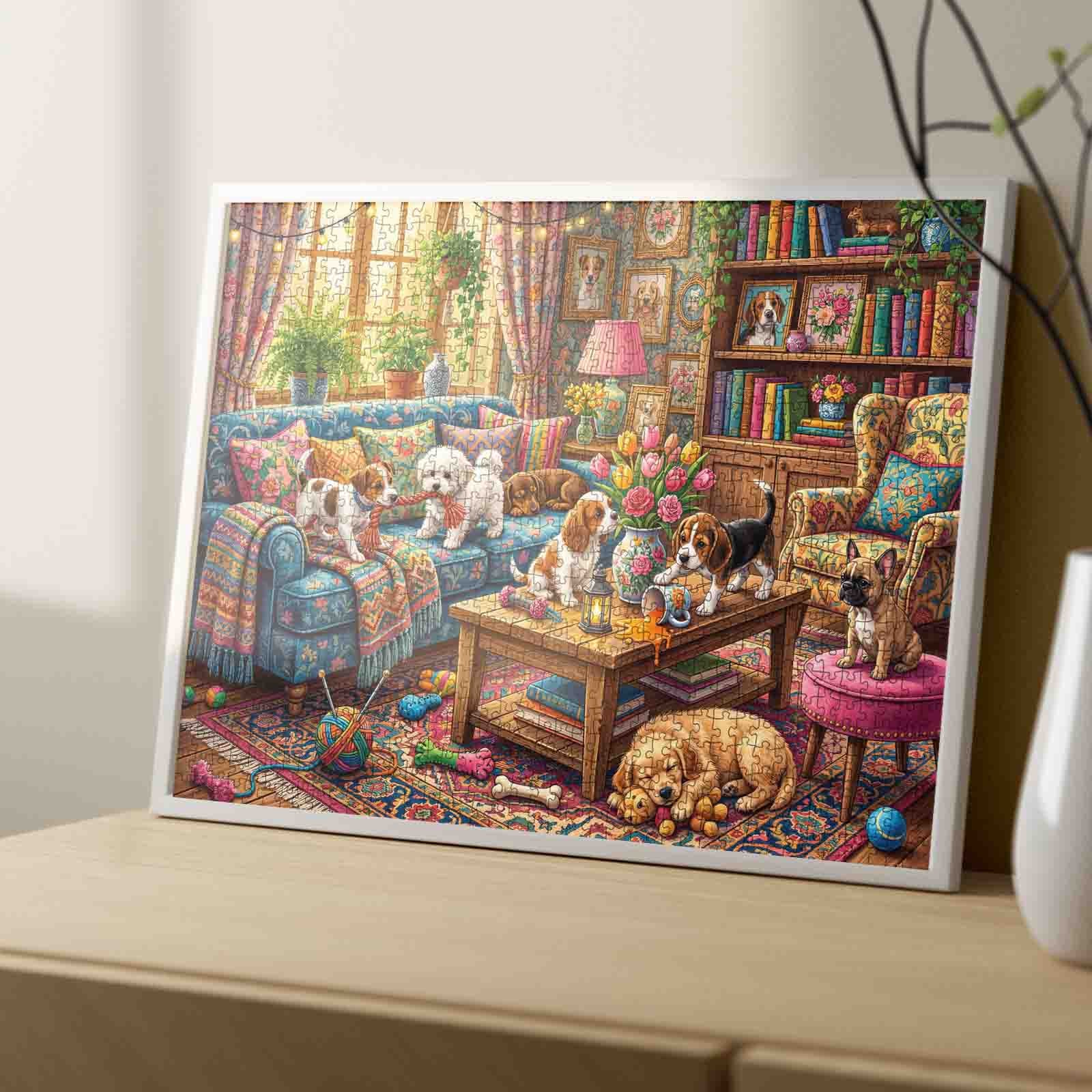 tucocoo-welpen-h-tte-puzzle-1000-teile-hunde-sofa image 4