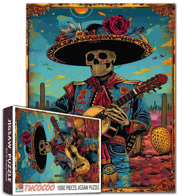 tucocoo-jigsaw-puzzles-skelett-mariachi-puzzle-1000-teile image 1