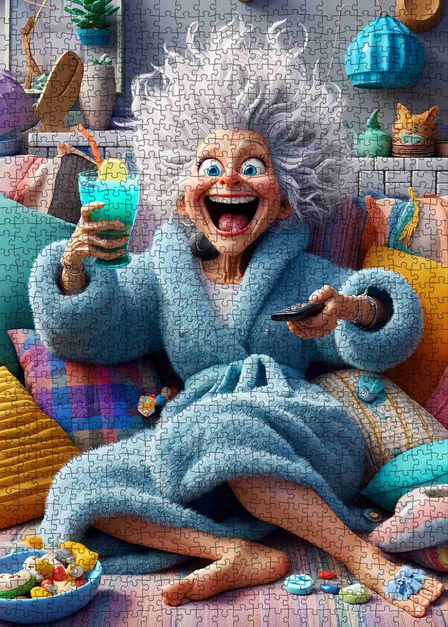 tucocoo-cozy-chaos-granny-puzzle-1000-teile-lustig image 2