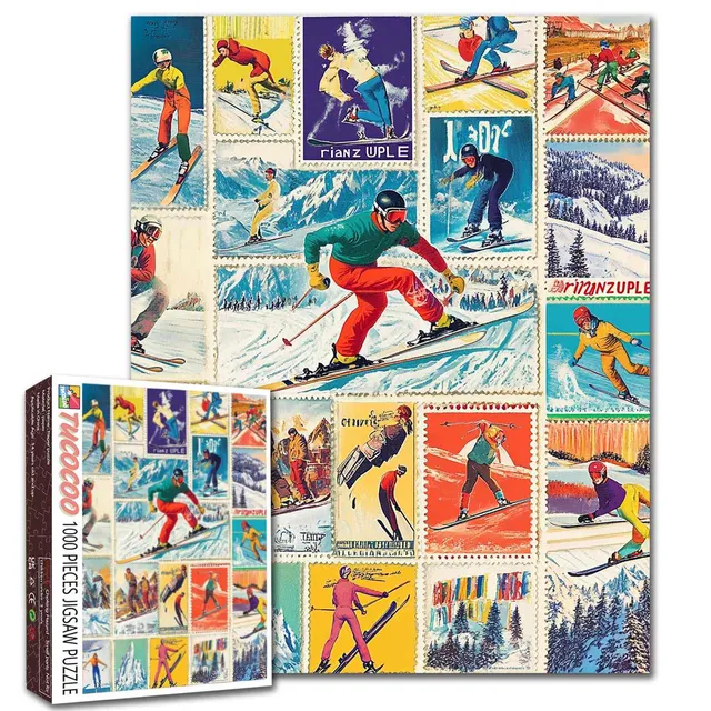 tucocoo-vintage-ski-adventure-puzzle-1000-teile-sport image 1