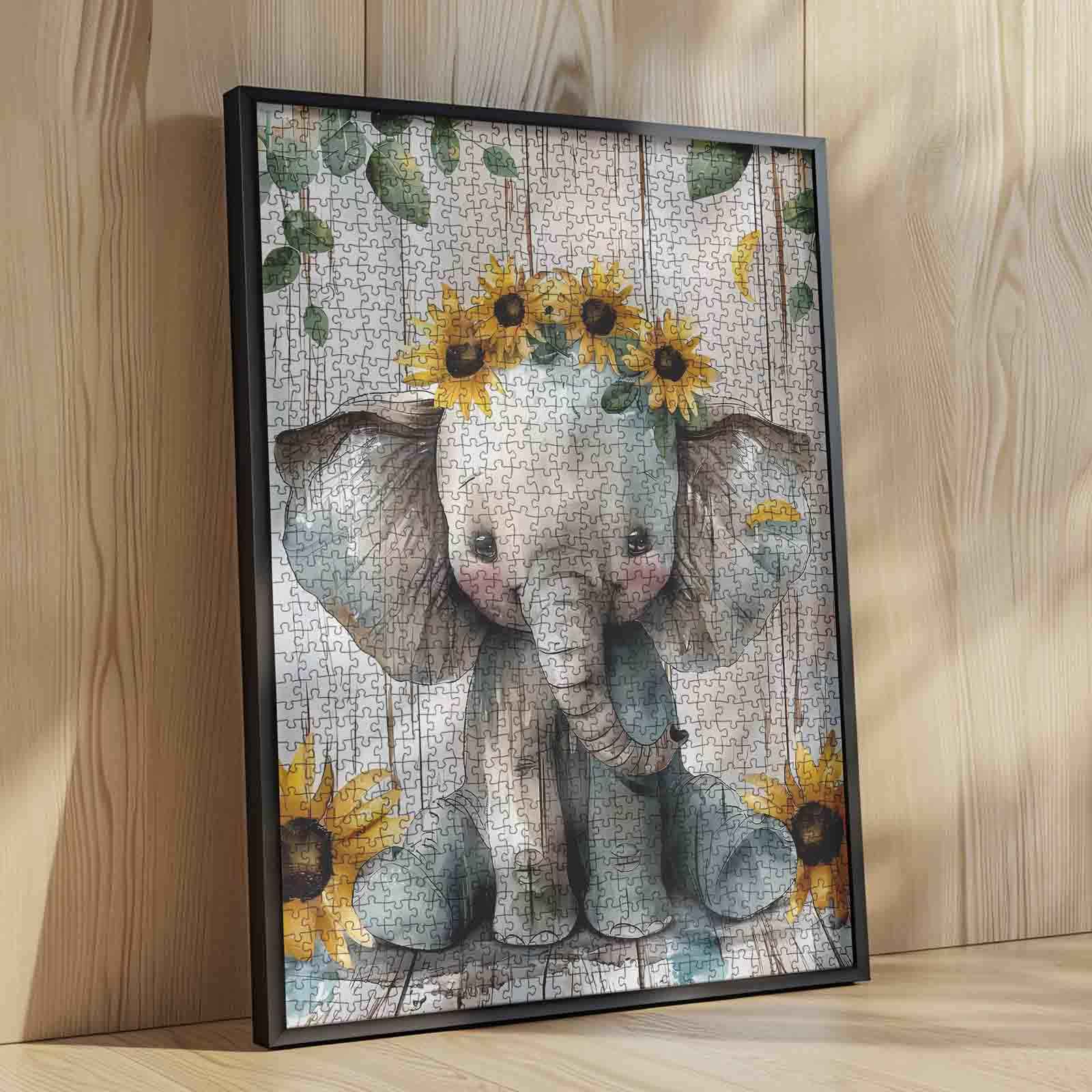 tucocoo-baby-elephant-sunflowers-puzzle-1000-teile-elefant image 4