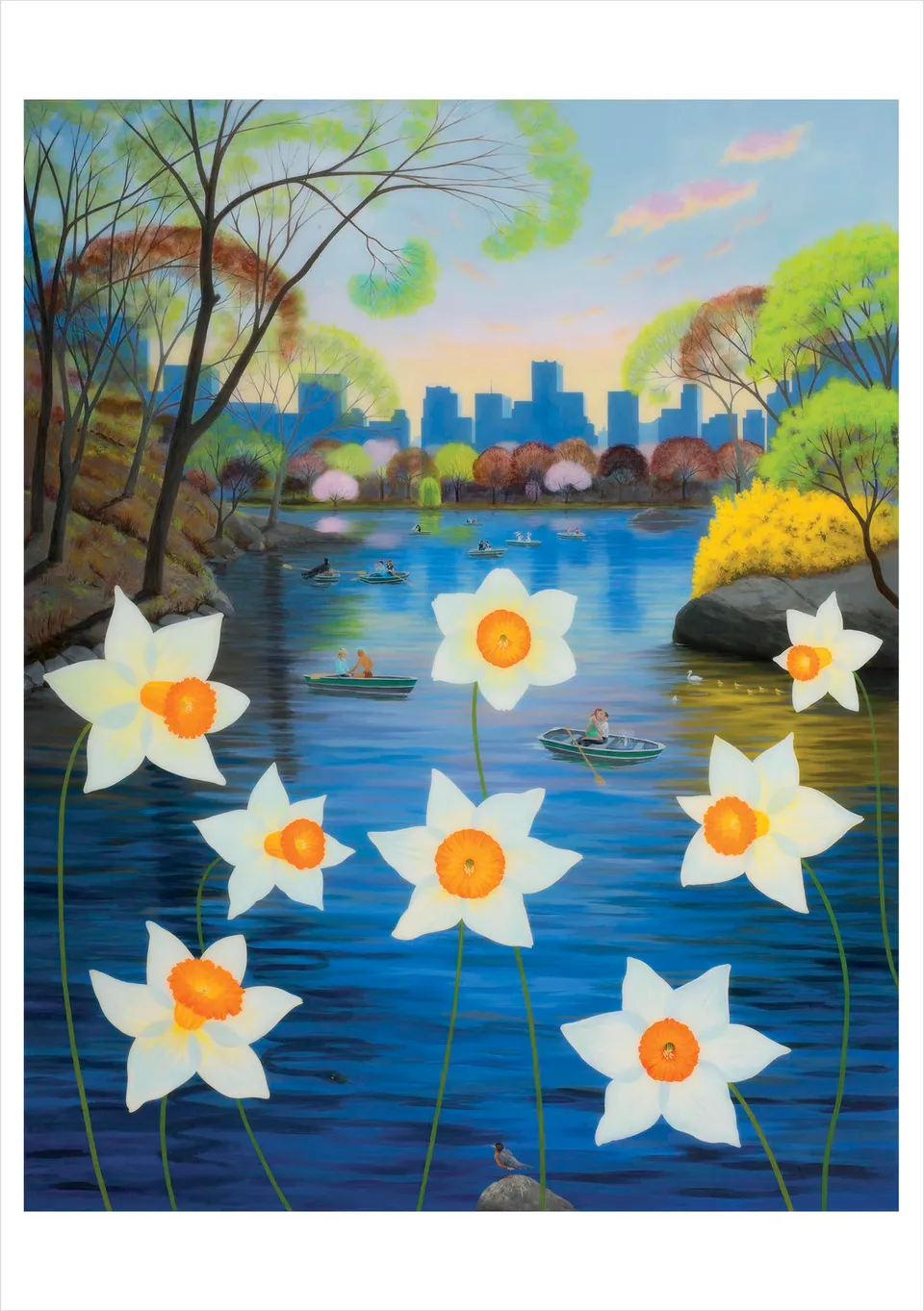 pomegranate-blank-notecards-armstrong-dreamers-over-daffodils-klappkarte image 1