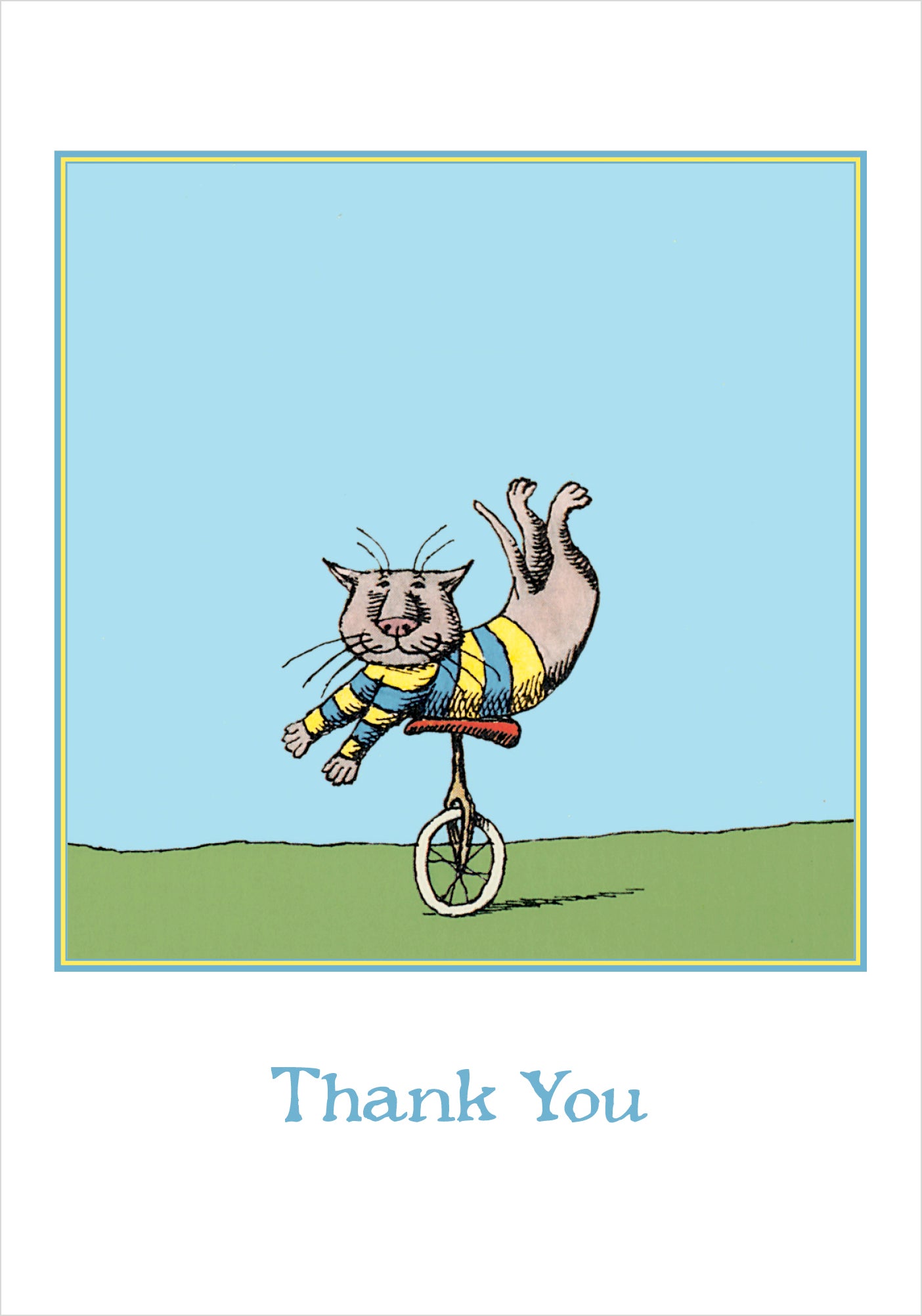 pomegranate-edward-gorey-unicycle-cat-dankeskarten-set image 2