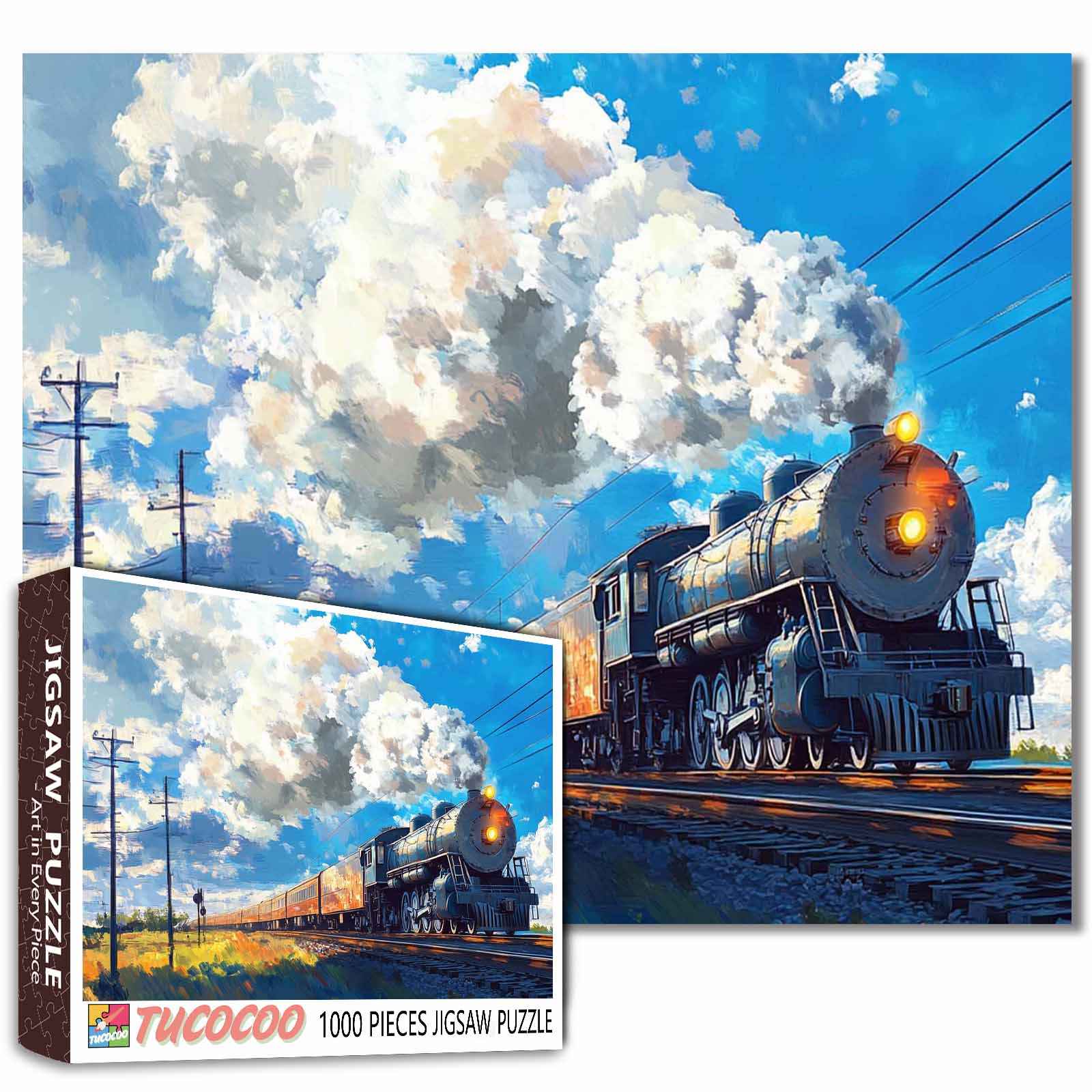 tucocoo-golden-horizon-steam-train-puzzle-1000-teile-zug image 1
