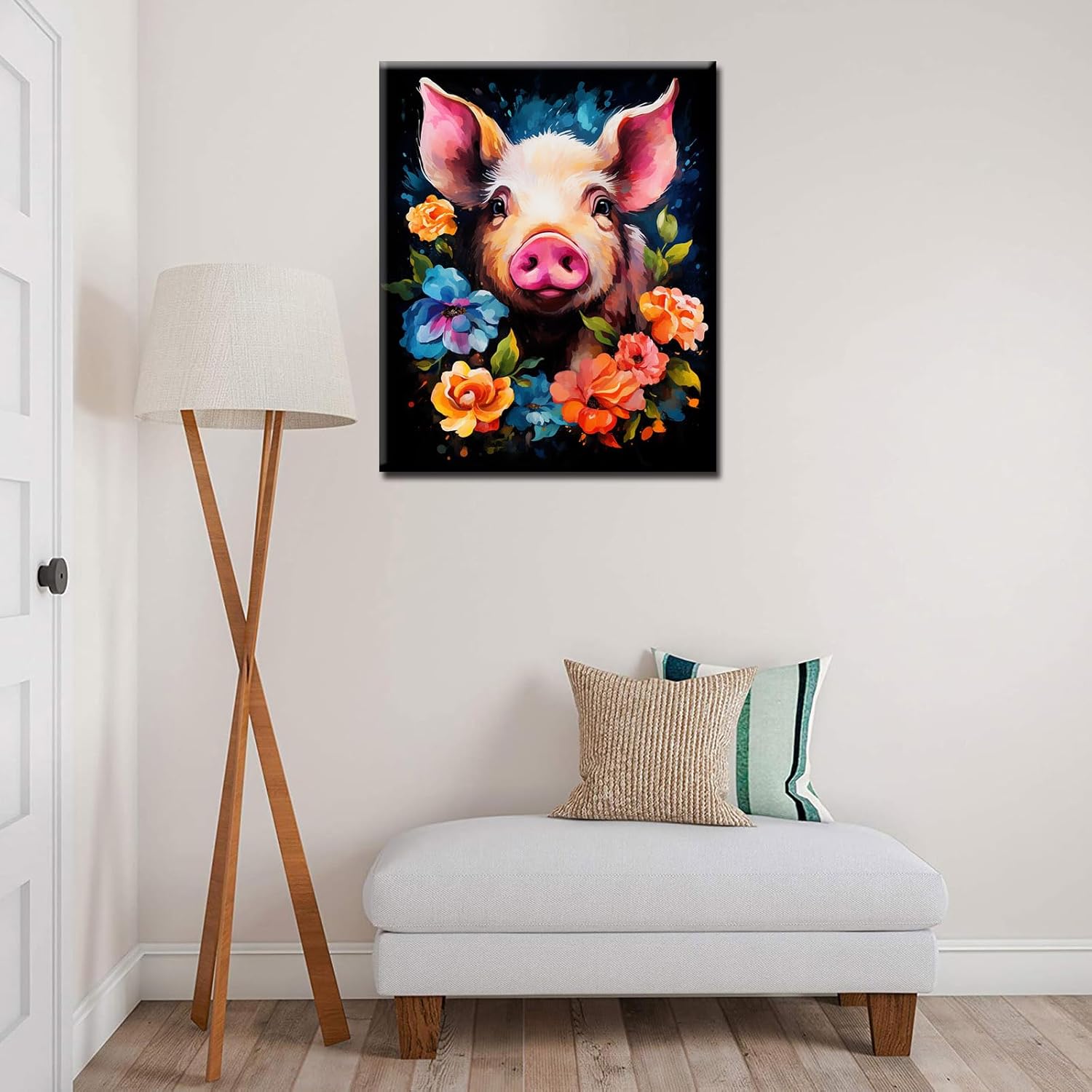 tucocoo-cute-piglet-and-flowers-malen-nach-zahlen-schwein image 2