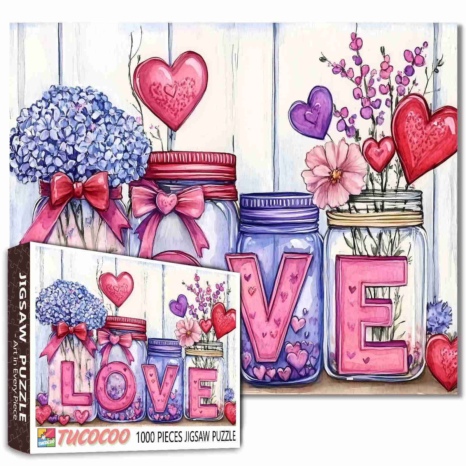 tucocoo-mason-jar-love-art-puzzle-1000-teile-blumen image 1