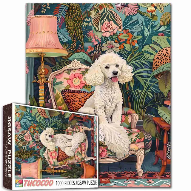 tucocoo-elegant-poodle-salon-puzzle-1000-teile-hund image 1