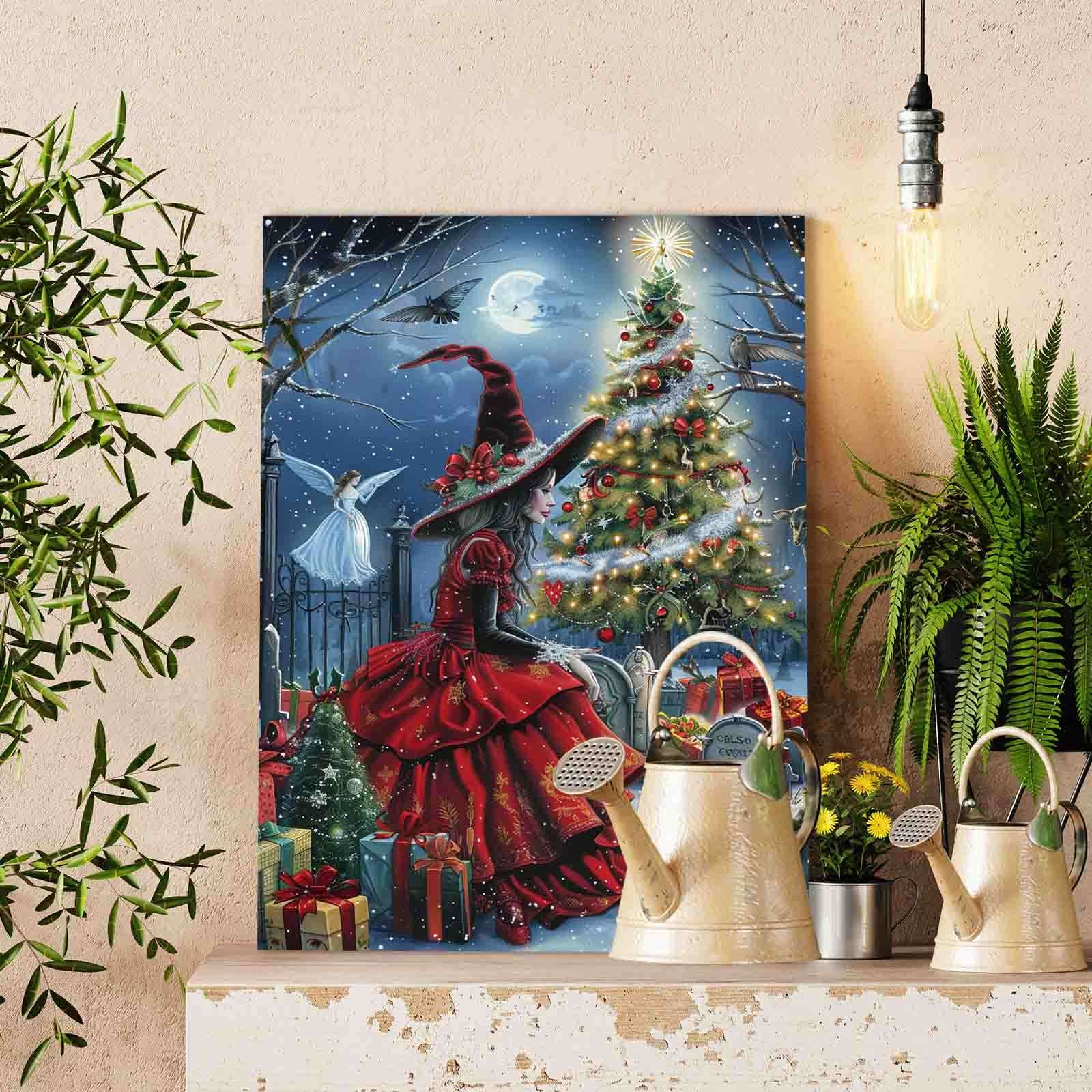 tucocoo-paint-by-numbers-witch-and-christmas-tree-malen-nach-zahlen-40x50 image 2