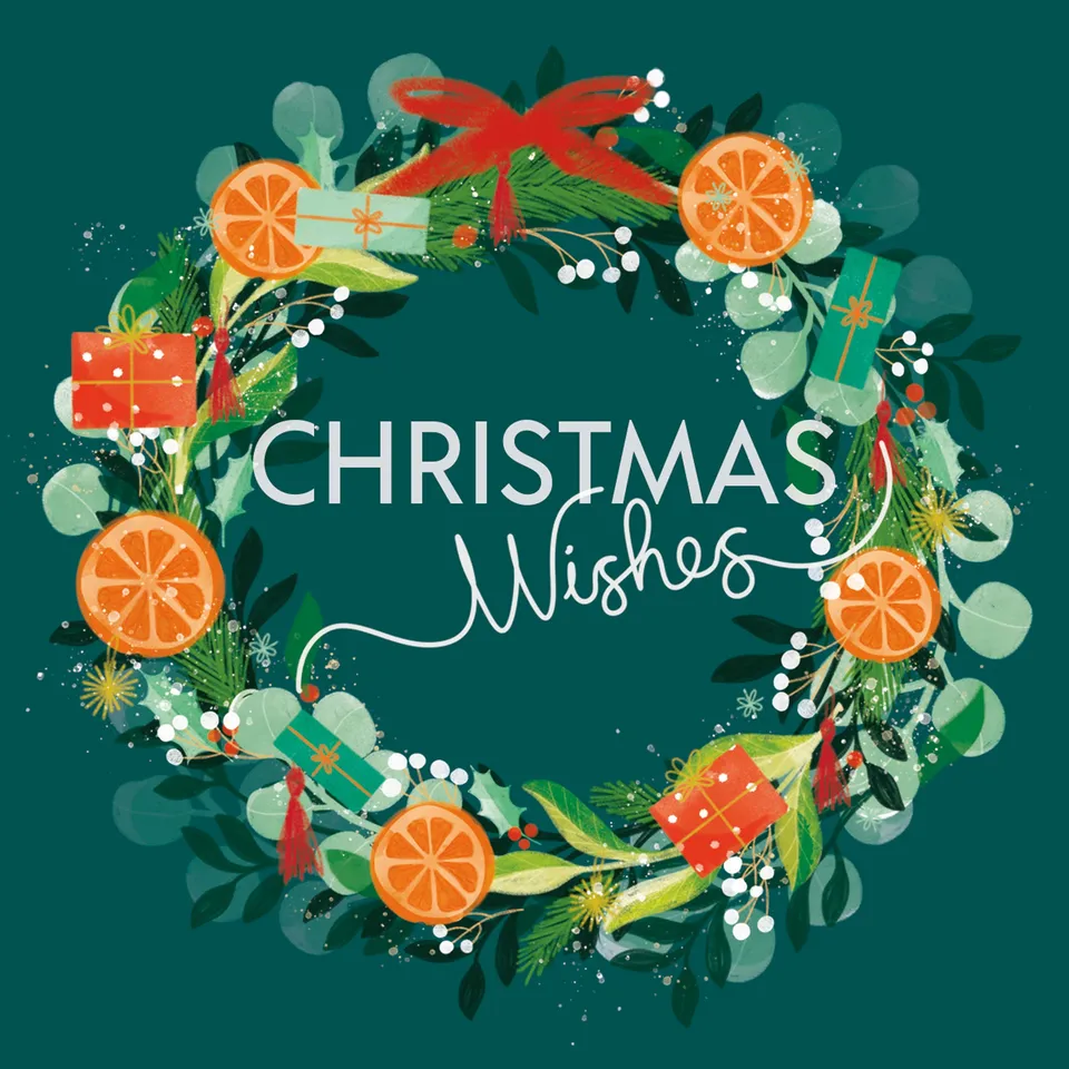 otter-house-christmas-foliage-wreath-weihnachtskarten-charity-set image 1