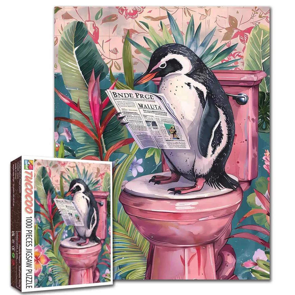 tucocoo-toilet-penguin-news-puzzle-1000-teile-tiere image 1