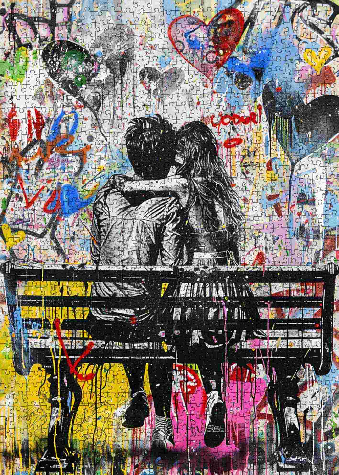 tucocoo-love-on-bench-jigsaw-puzzle-1000-teile-graffiti image 2
