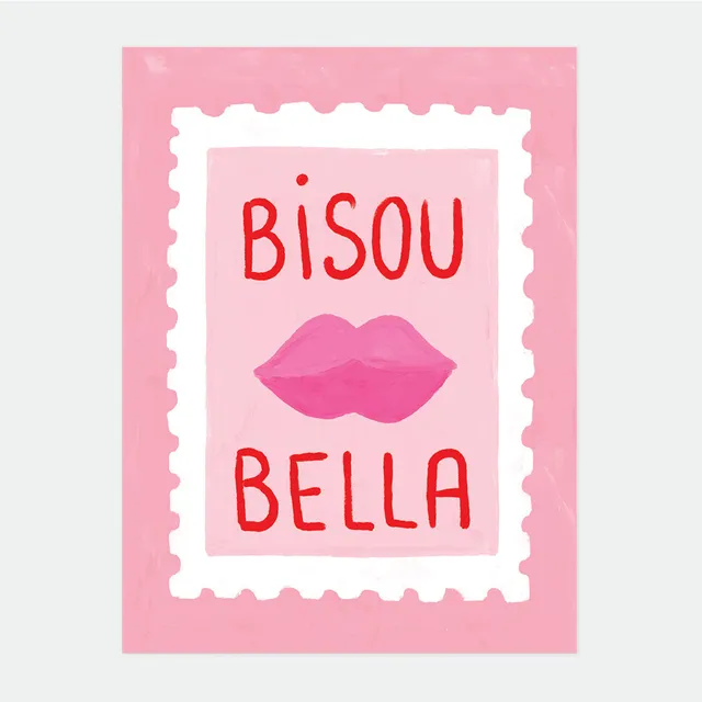 all-the-ways-to-say-bisous-bella-poster-lippen-rosa-3-gr-en image 1