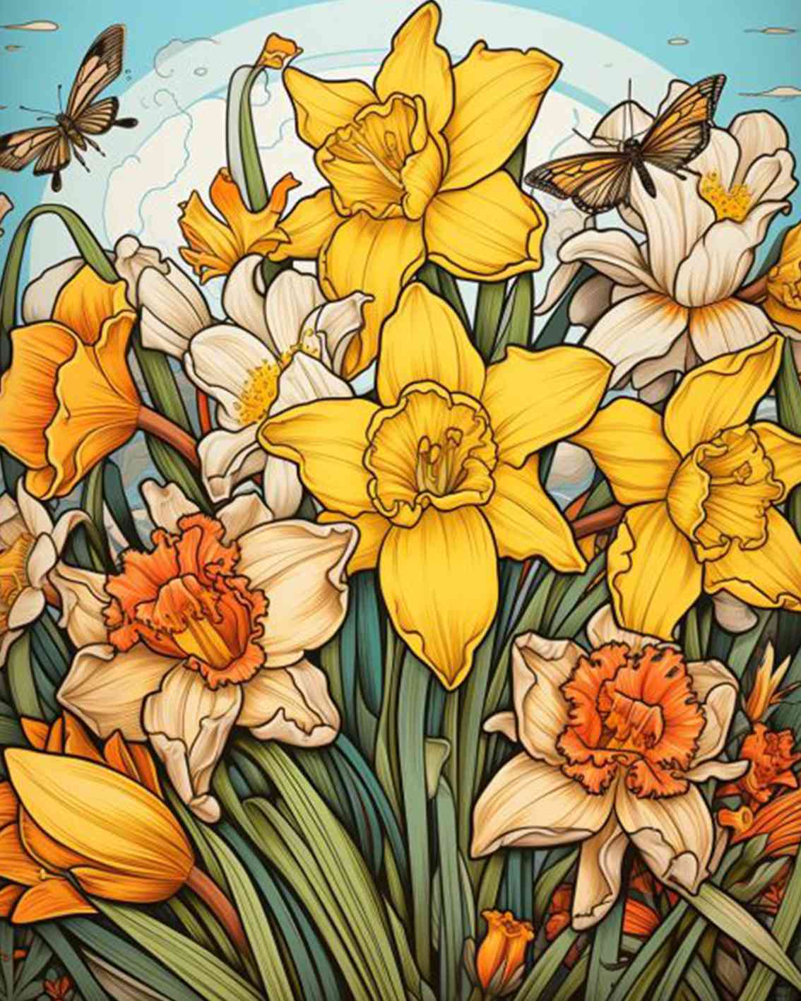 tucocoo-blooming-daffodils-malen-nach-zahlen-gelb image 2