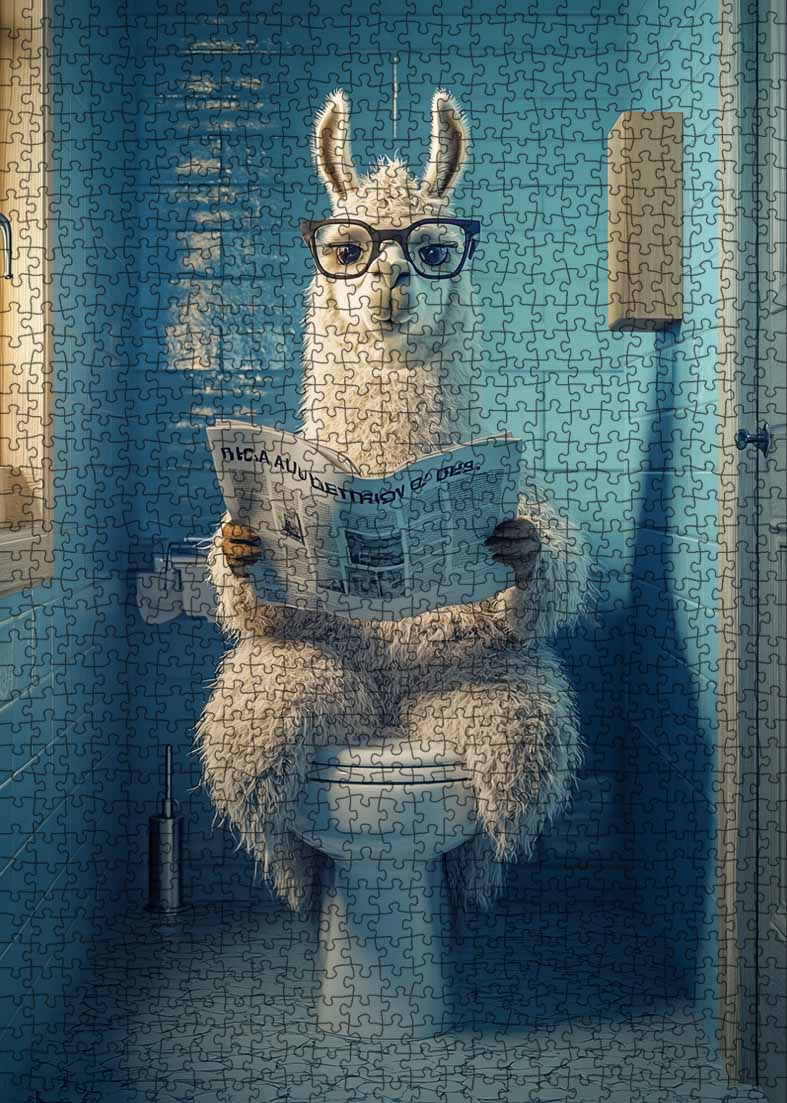 tucocoo-llama-on-toilet-puzzle-1000-teile-lama image 2