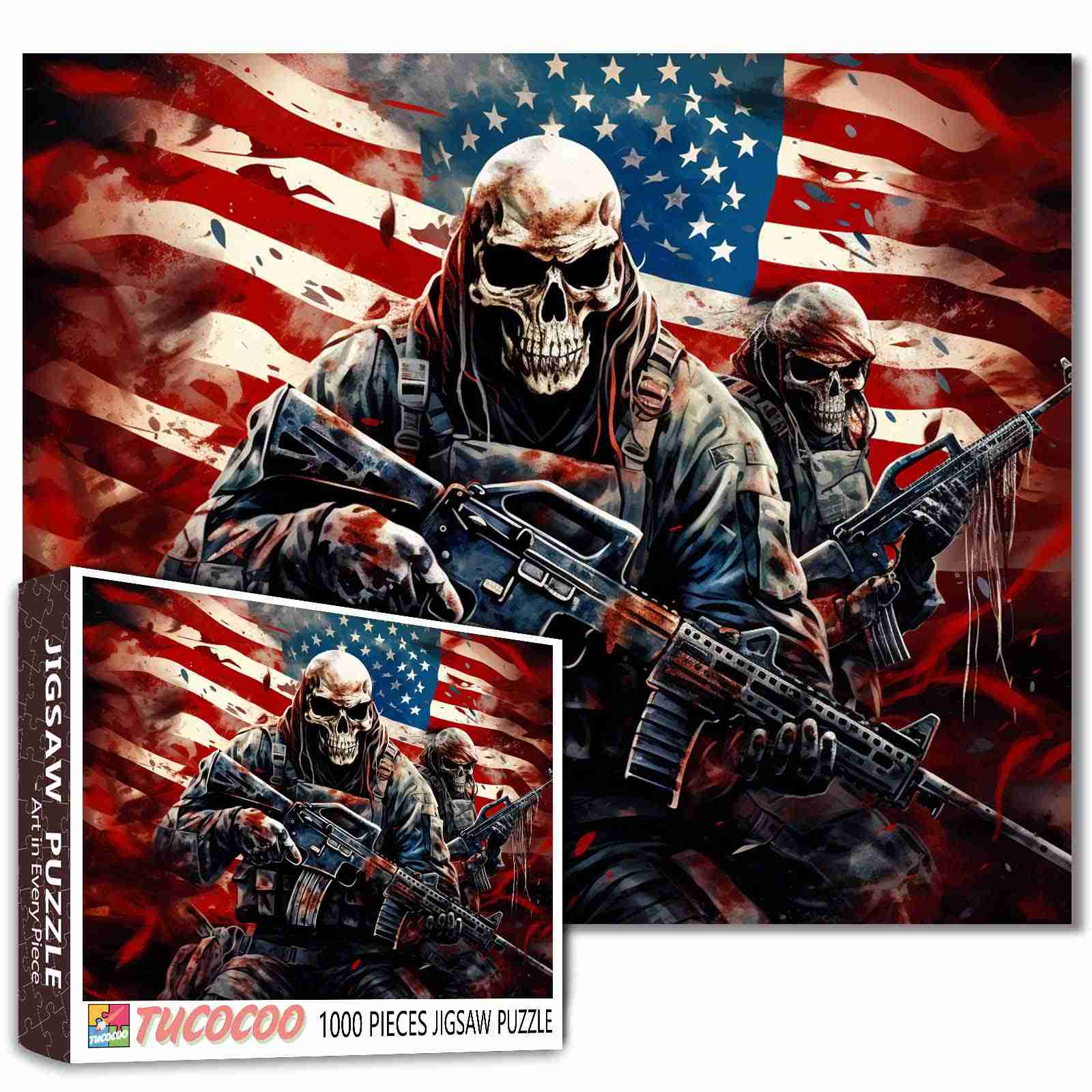 tucocoo-jigsaw-skull-soldiers-puzzle-1000-teile-skelett image 1