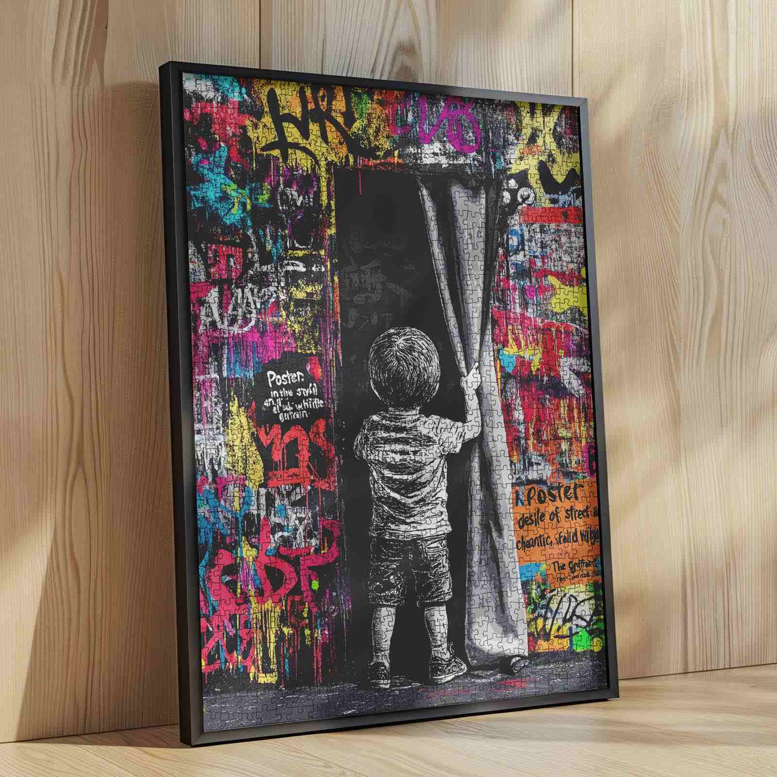 tucocoo-boy-pulling-curtain-graffiti-puzzle-1000-teile image 4