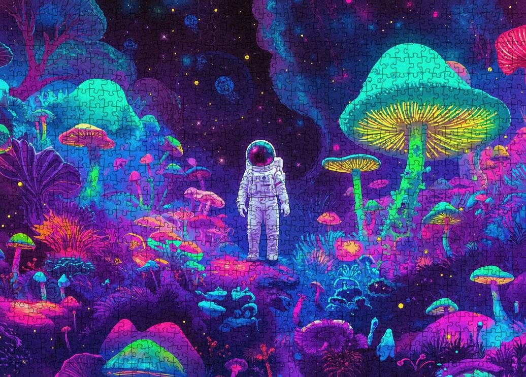 tucocoo-astronaut-and-giant-mushroom-puzzle-1000-teile-pilz image 2