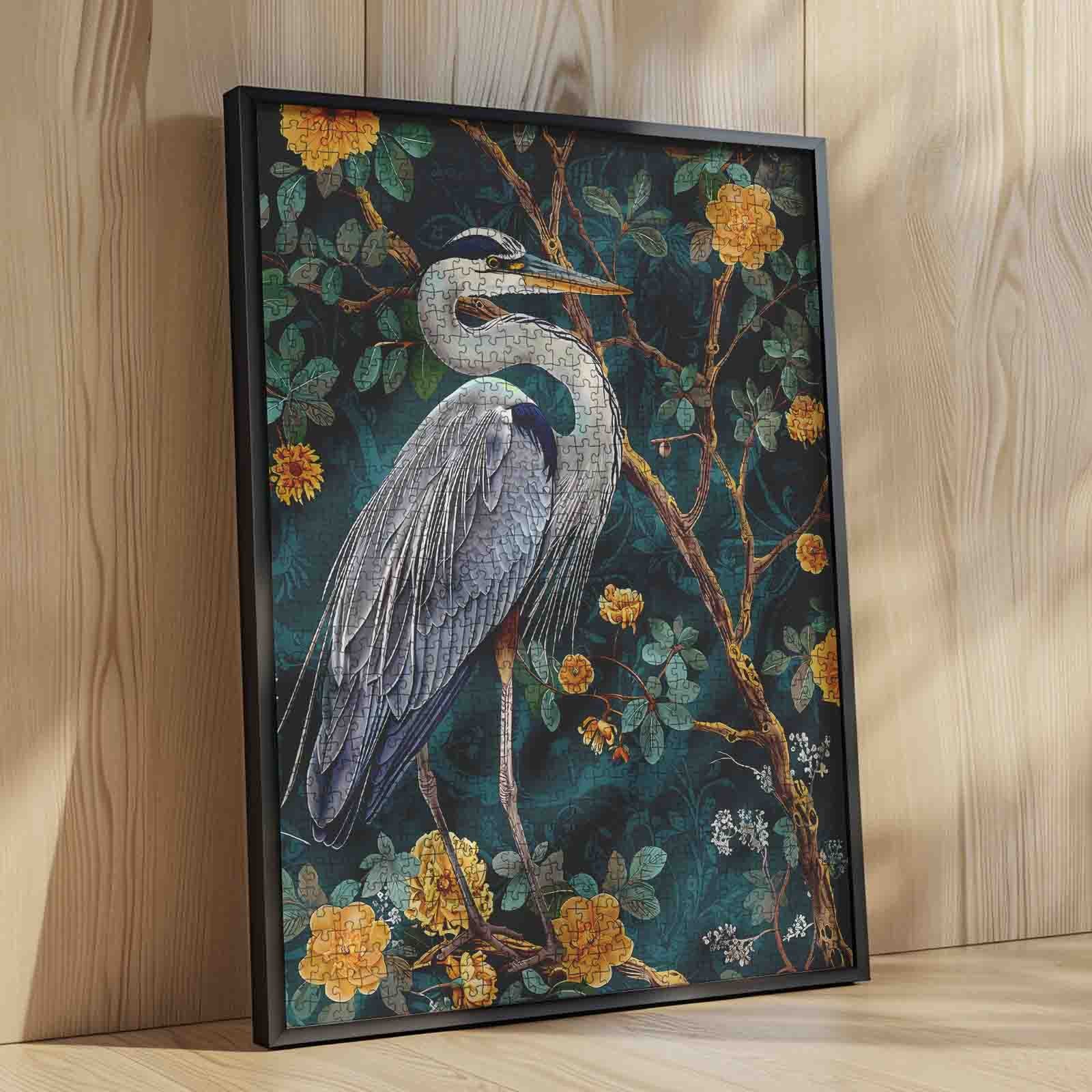 tucocoo-jigsaw-elegant-heron-floral-art-puzzle-1000-teile-reiher image 4