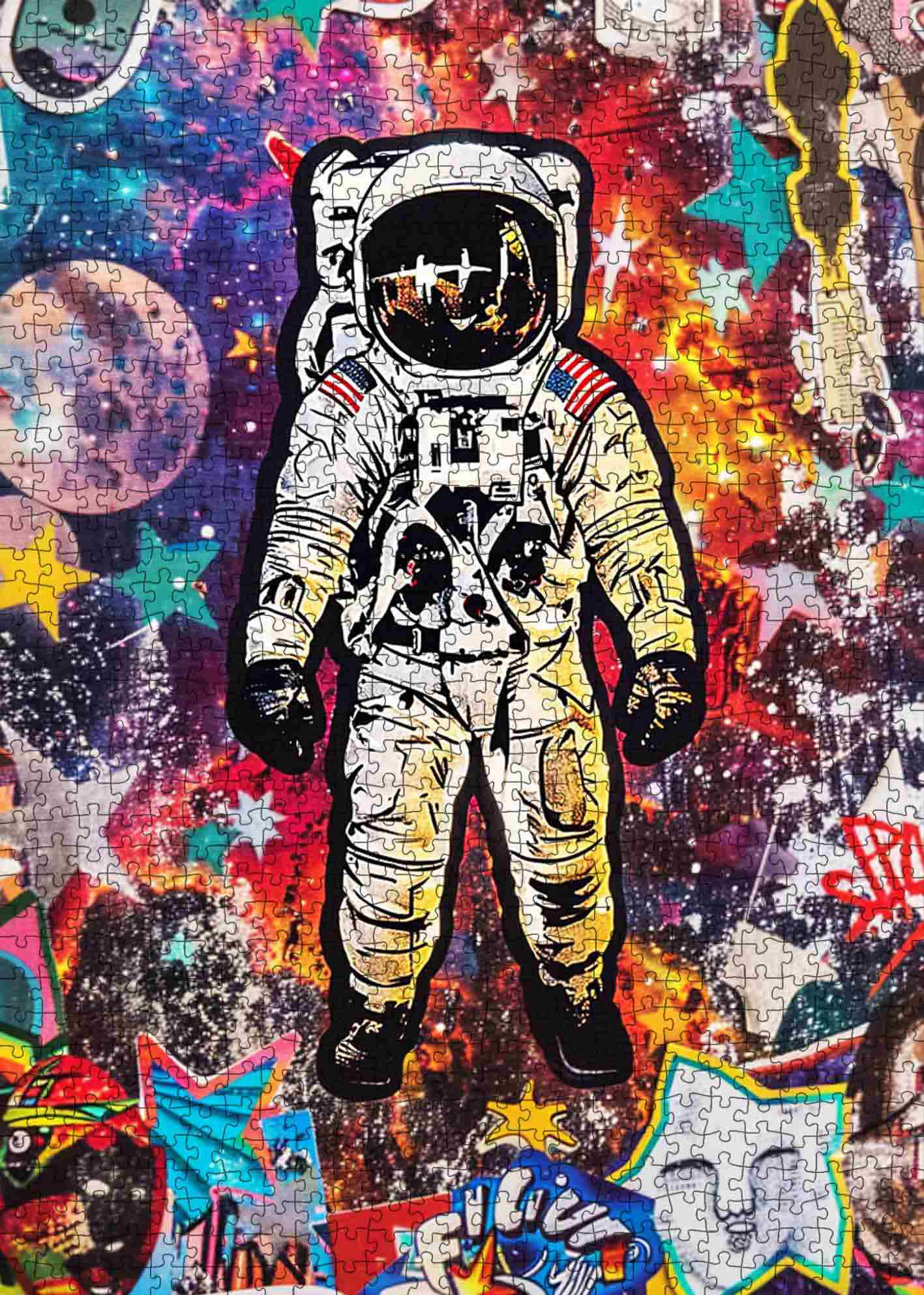 tucocoo-graffiti-astronaut-puzzle-1000-teile-streetart-neon image 2