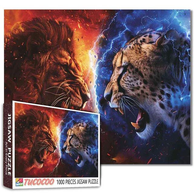 tucocoo-lion-vs-cheetah-puzzle-1000-teile-l-we image 1