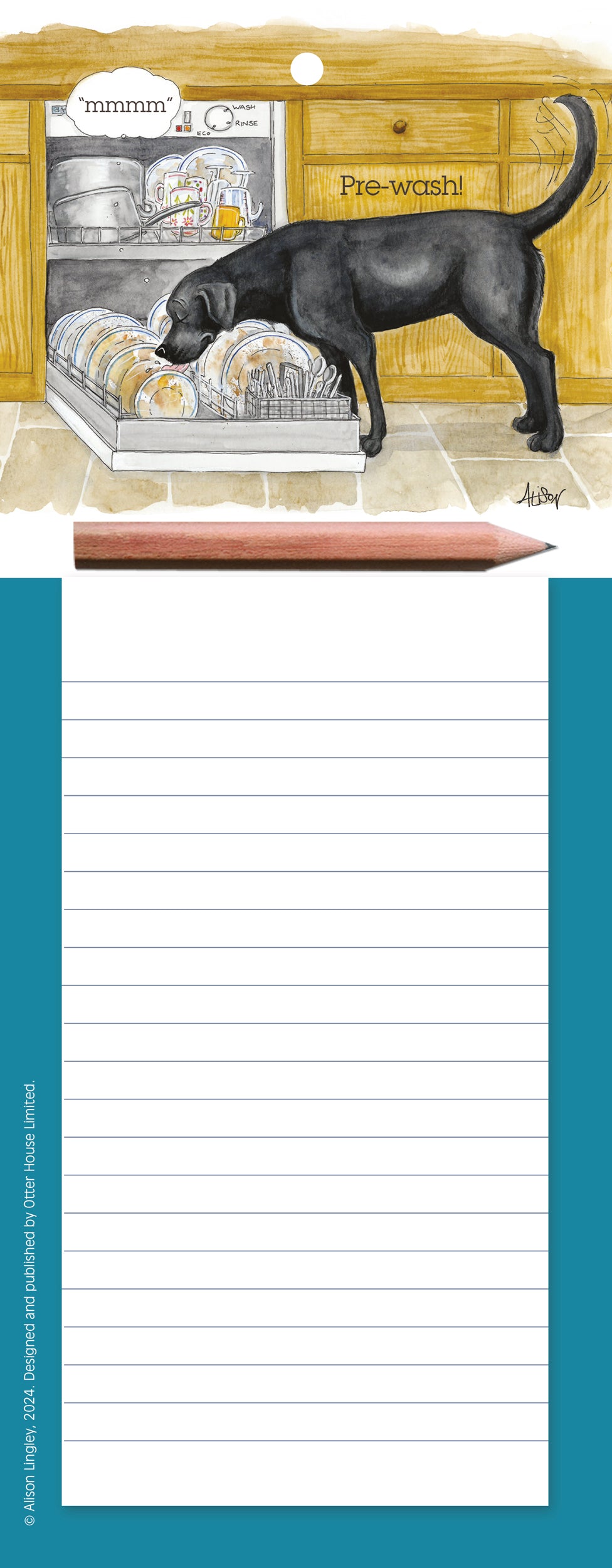 otter-house-alison-s-animals-pre-wash-magnet-notizblock-mit-bleistift image 1