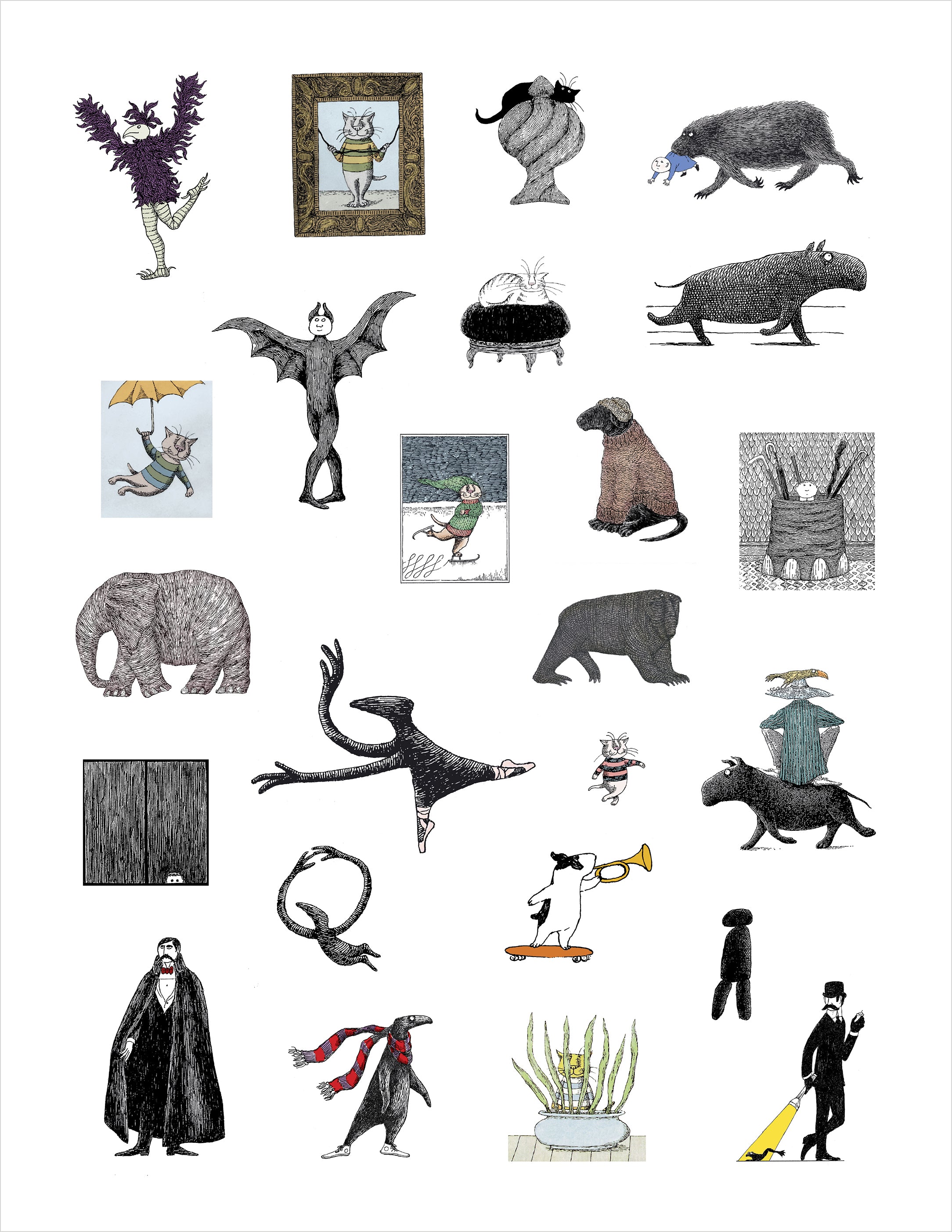 pomegranate-edward-gorey-sticker-book-stickerbuch-185-aufkleber image 4