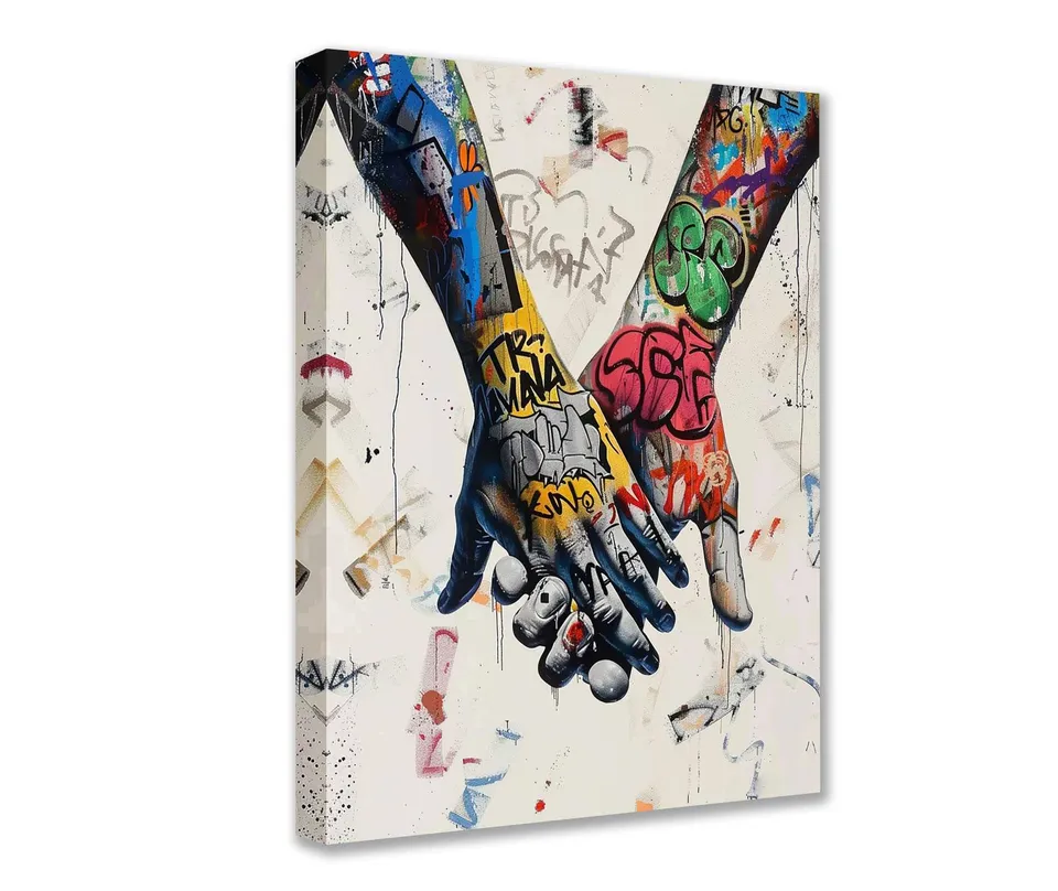 tucocoo-canvas-wall-art-holding-hands-leinwandbild-30x40cm image 1