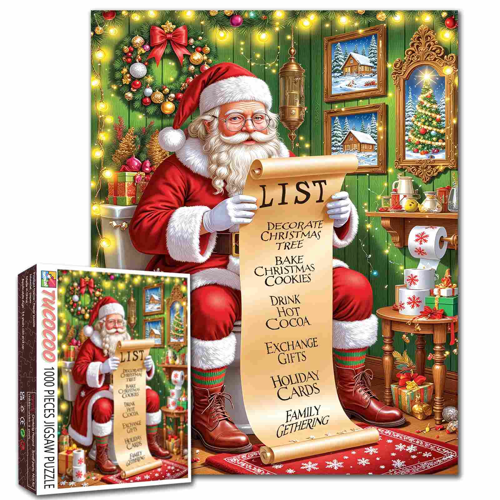 tucocoo-jigsaw-puzzles-santa-s-christmas-checklist-puzzle-1000t image 1