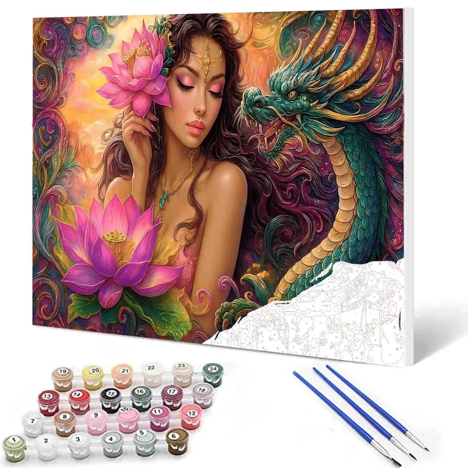 tucocoo-lotus-beauty-and-dragon-malen-nach-zahlen-40x50cm image 1