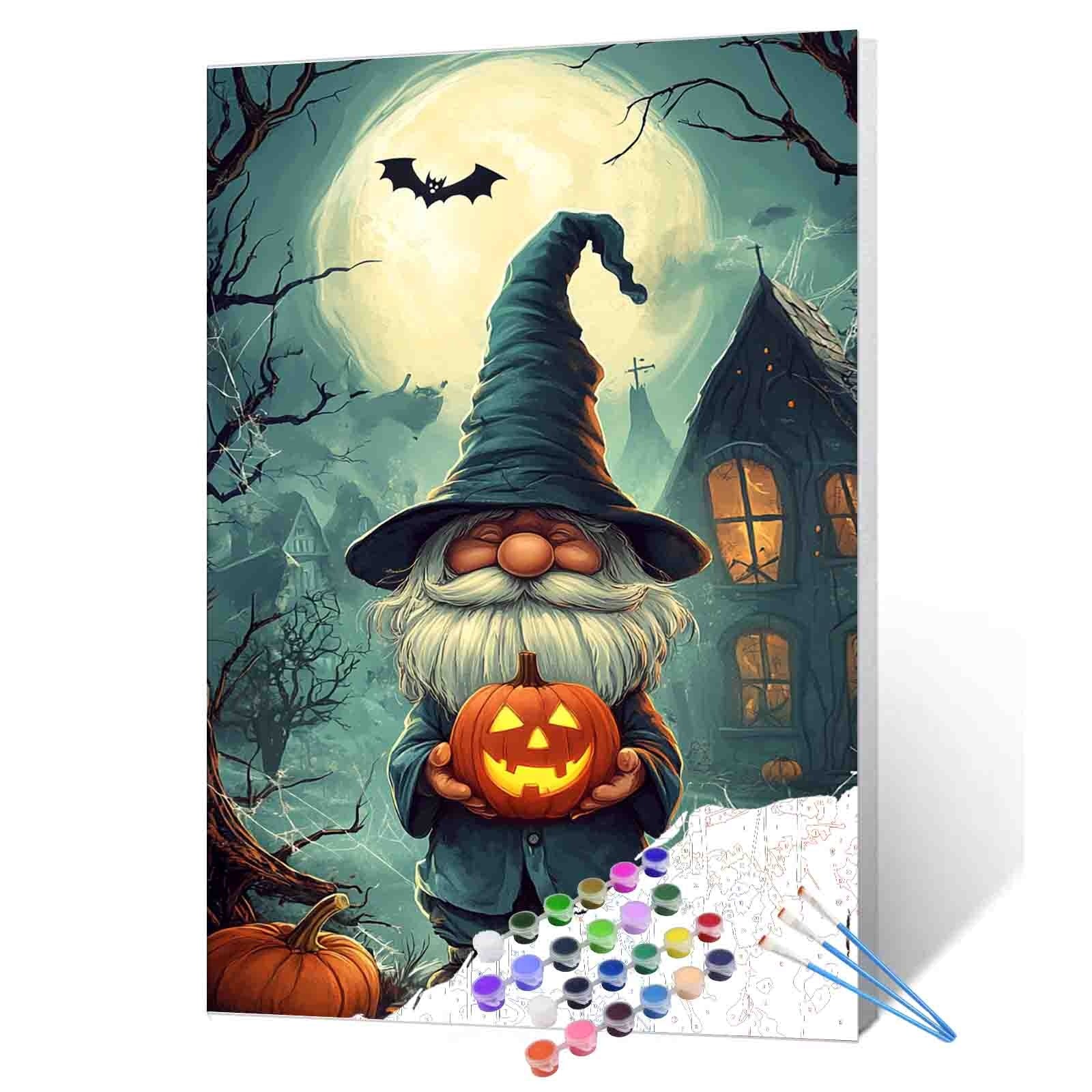 tucocoo-halloween-gnome-with-pumpkin-malen-nach-zahlen-40x50 image 1