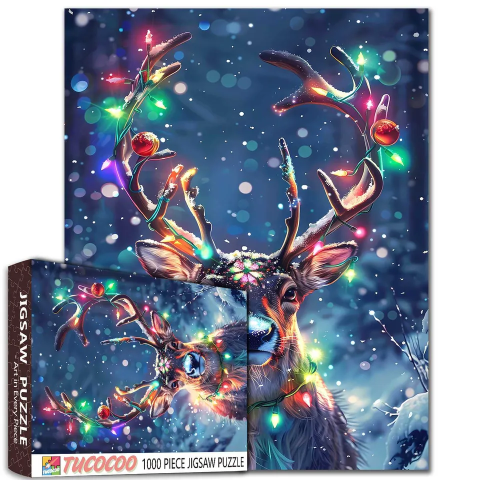 tucocoo-christmas-lights-reindeer-puzzle-1000-teile image 1