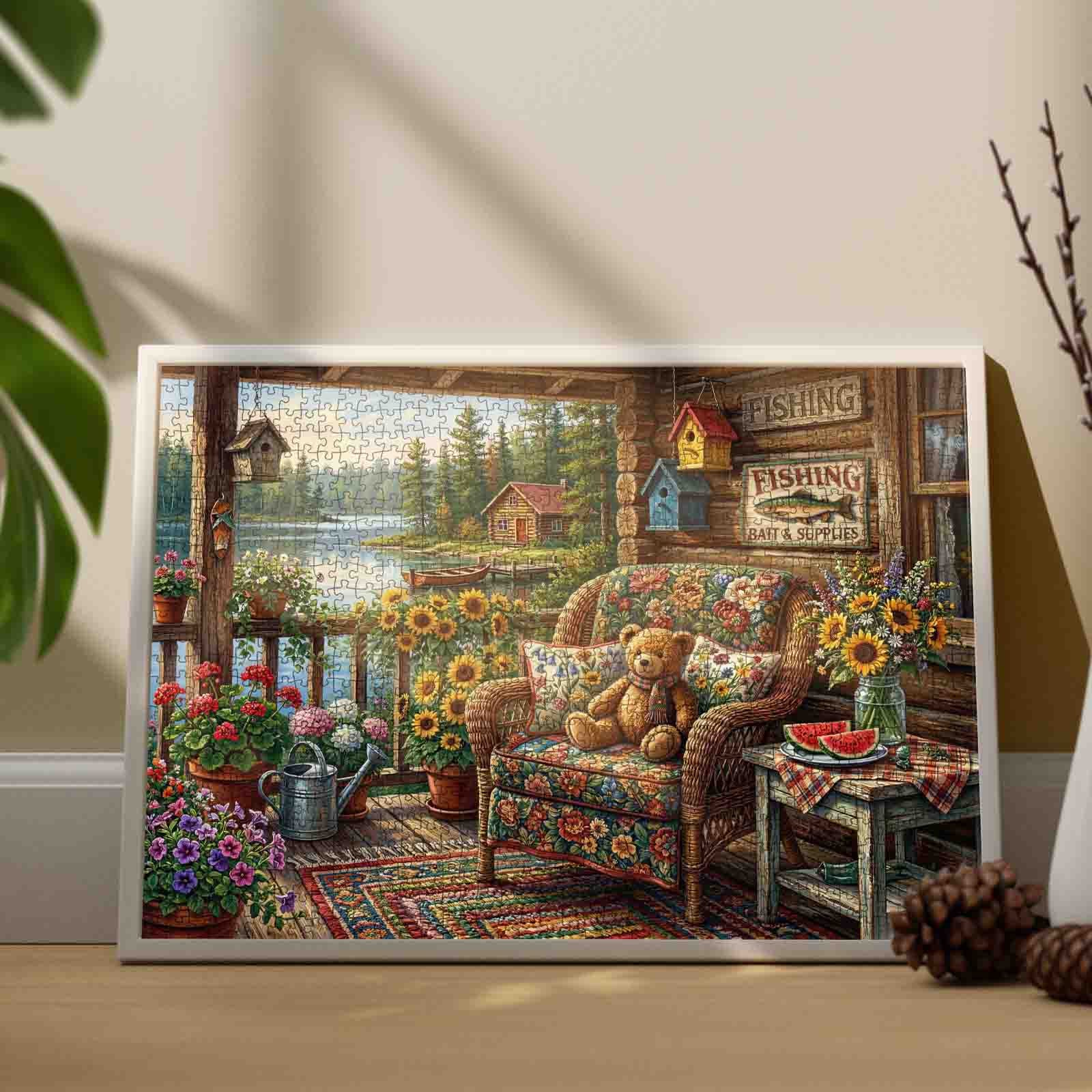 tucocoo-cozy-lakeside-porch-teddy-garden-puzzle-1000-teile image 3